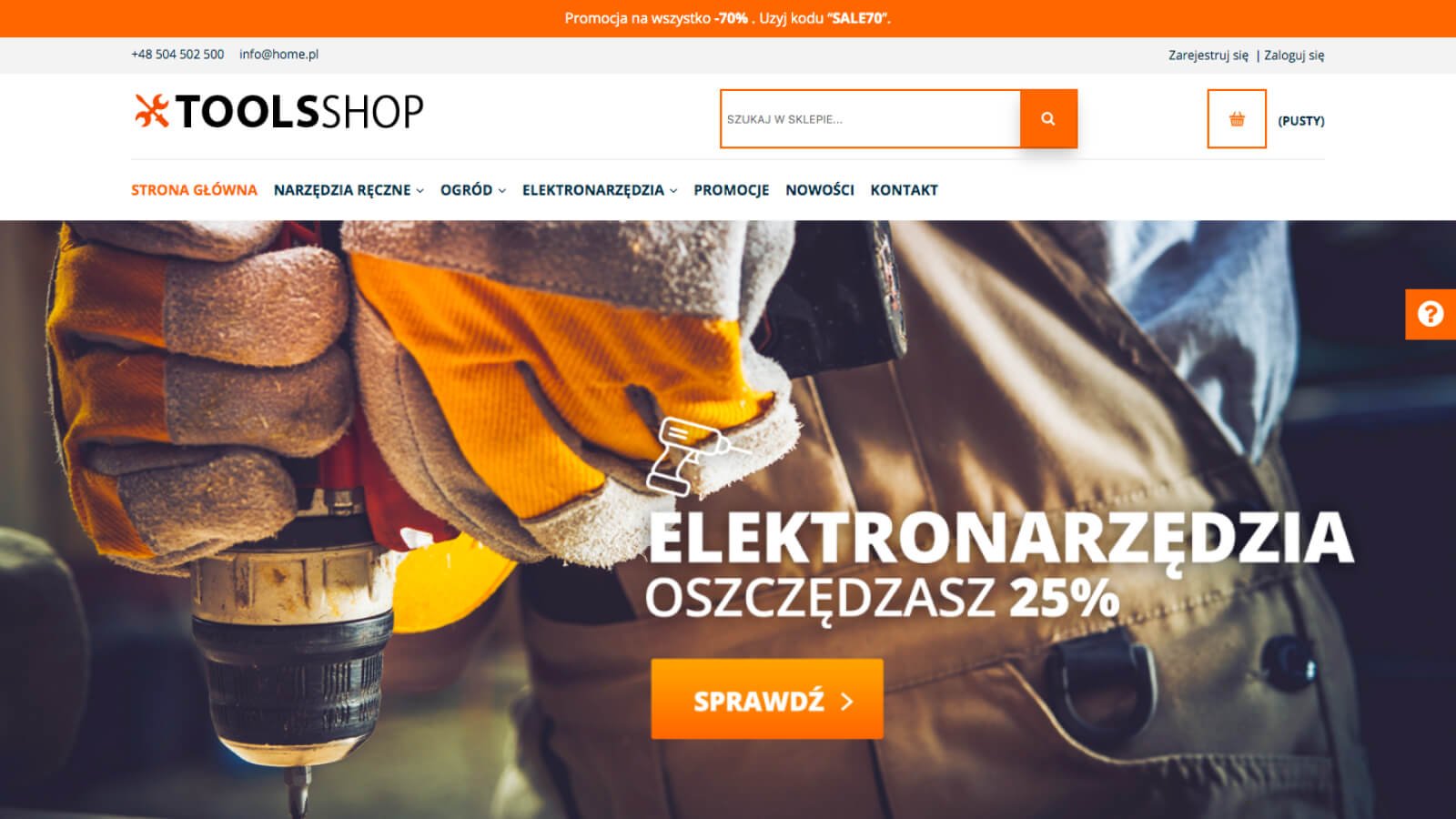 Szablon graficzny sklepu Tools Shop